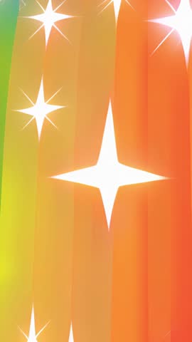 Vertical looping gradient video shifting green to red with twinkling white stars and glow