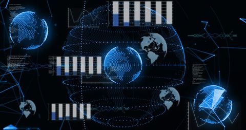 Digital Globe with Data Network Overlay and Plexus Connections - Download Free Stock Images Pikwizard.com