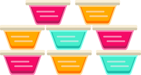 vibrant colorful storage tubs set on transparent background - Download Free Stock Videos Pikwizard.com