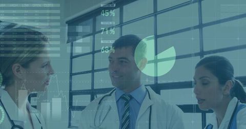 Medical Team Analyzing Data and Collaborating on Patient Care