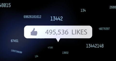 Social Media Likes Over Digital Matrix Background - Download Free Stock Images Pikwizard.com