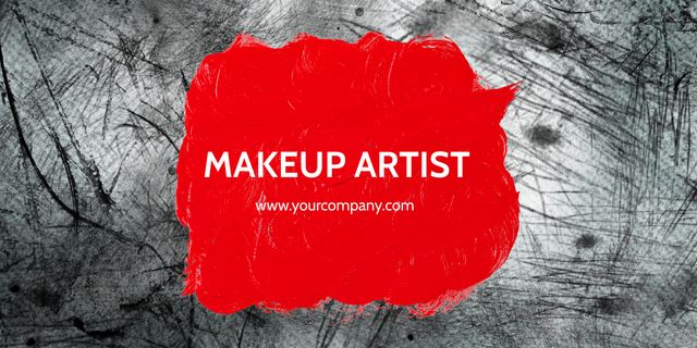 Red Splash Creative Business Card for Makeup Artist - Download Free Stock Templates Pikwizard.com