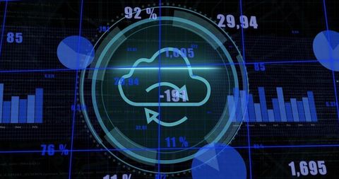 Cloud computing data analytics digital dashboard visualization