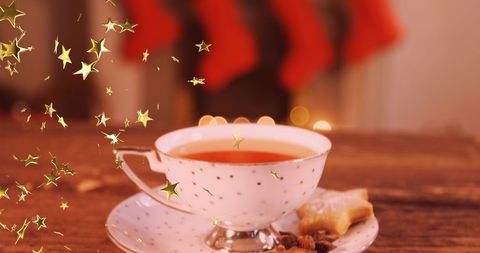 Cozy Christmas Tea with Sparkling Holiday Ambience