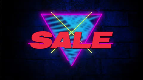 Neon Vibe Sale Animation Digital Marketing Graphic