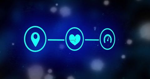 Digital media icons on futuristic background