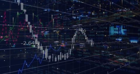 Financial Market Trends Over City Lights Digital Interface Concept - Download Free Stock Images Pikwizard.com
