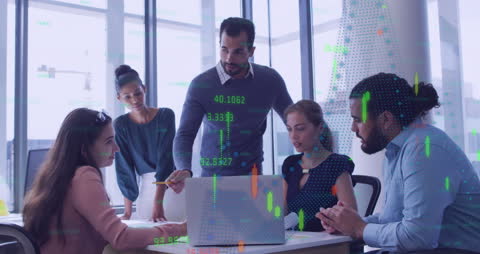 Diverse Business Team Collaborating with Digital Data Analytics