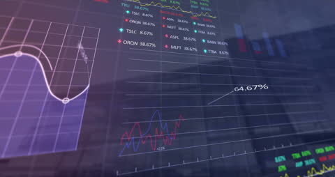 Dynamic Financial Data Charts Over City Background