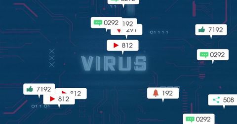 Digital Threat of Virus on Circuit-like Background