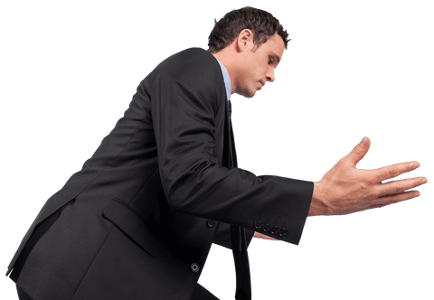 transparent businessman posing dramatically with energetic gesture - Download Free Stock Videos Pikwizard.com