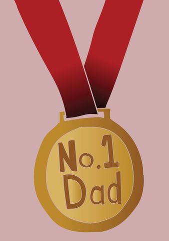 gold medal no.1 dad father's day tribute - Download Free Stock Templates Pikwizard.com