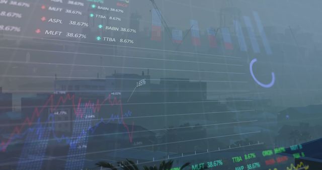 Financial Market Data Overlaid on Cityscape Background - Download Free Stock Images Pikwizard.com