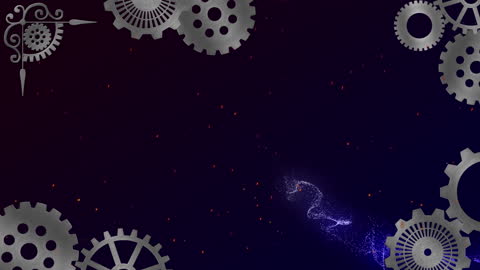 Dynamic Technology Background with Gears and Light Trails