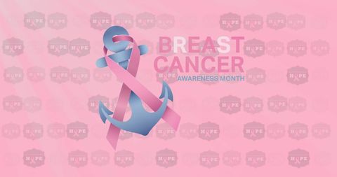 Breast Cancer Awareness Month Featuring Anchor with Pink Ribbon - Download Free Stock Images Pikwizard.com