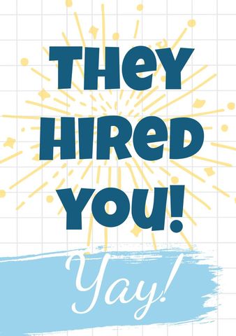 New Job Celebration Card with Festive Text and Fireworks - Download Free Stock Templates Pikwizard.com