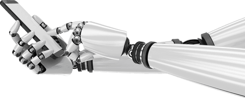 Robotic Hands Holding Smartphone Transparent Concept - Download Free Stock Videos Pikwizard.com