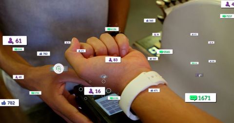 Smartwatch Contactless Payment with Social Media Overlays