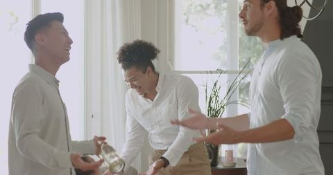 Friends Enjoying Casual Gathering and Bonding at Home
