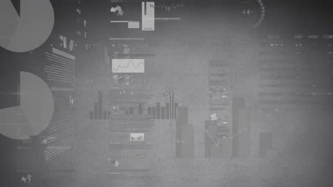 Abstract Financial Data Processing Infographic on Digital Grid