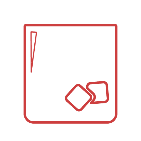 Minimalistic Red Outline Glass with Ice Cubes on Transparent Background - Download Free Stock Videos Pikwizard.com