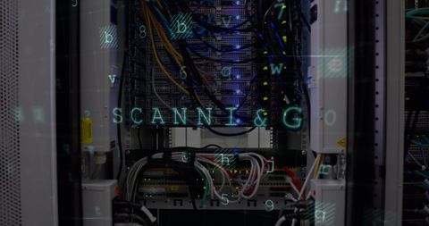 Data Server Center with Cyber Attack Warning Overlay - Download Free Stock Images Pikwizard.com
