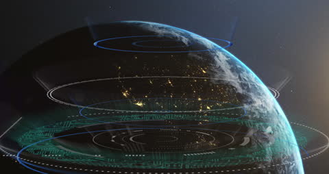 Digital Globe with Network Connections in Space Displaying Earth