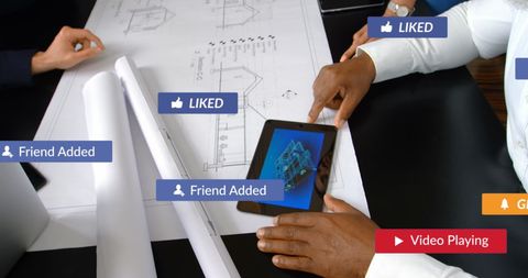 Business Collaboration with Social Media Integration Concept