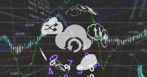 Futuristic Global Finance Concept with Digital Icons