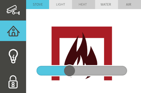 smart home control interface with transparent fire icon - Download Free Stock Videos Pikwizard.com