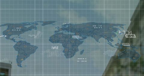 Global Business Strategy with Digital Interface Overlay - Download Free Stock Images Pikwizard.com