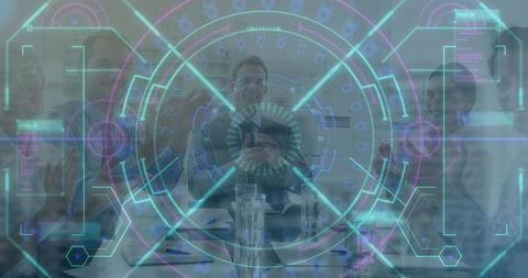 Futuristic Interface with Diverse Business Team Collaborating - Download Free Stock Images Pikwizard.com