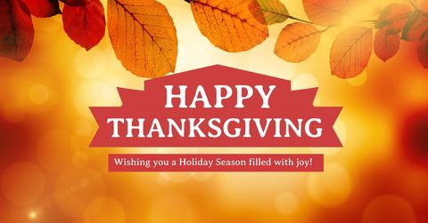 Festive Thanksgiving Greeting with Autumn Leaves Background - Download Free Stock Templates Pikwizard.com