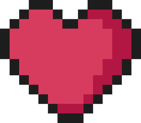 pixel-art heart icon on transparent clear background - Download Free Stock Videos Pikwizard.com