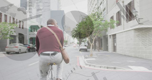 Businessman Riding Bicycle to Work on Urban Street - Download Free Stock Images Pikwizard.com