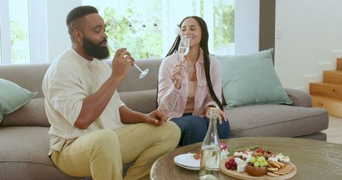 Romantic Celebration with Wine and Cheese at Home