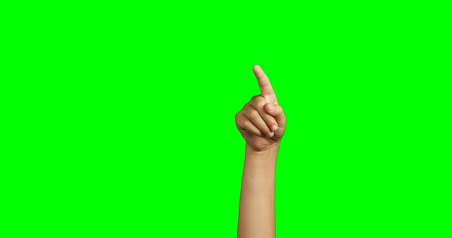 Hand Gesturing Pointing Up Against Green Screen Background - Download Free Stock Images Pikwizard.com