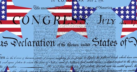 Patriotic American Flag Stars on July 4th Declaration of Independence