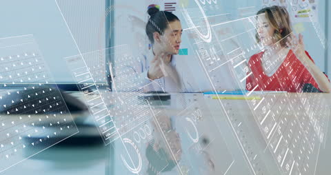 Diverse Business People with Futuristic Data Interface