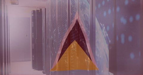 Abstract Geometric Overlay on Technological Data Servers - Download Free Stock Images Pikwizard.com
