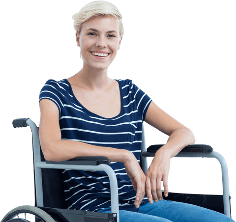 caucasian woman smiling in wheelchair on transparent background - Download Free Stock Videos Pikwizard.com