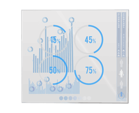 transparent digital infographic with percentage circles and graphs - Download Free Stock Videos Pikwizard.com