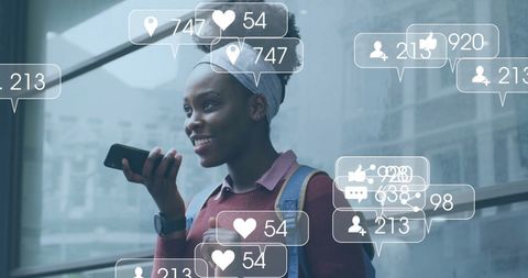 African American Woman Engaging with Social Media via Smartphone - Download Free Stock Images Pikwizard.com