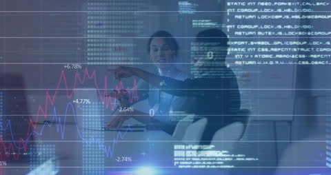 Data Analytics Meeting with Diverse Businesswomen and Graph Overlays