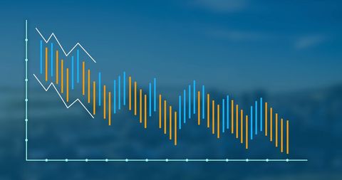 financial data graph over city silhouette illustrating economic trends - Download Free Stock Images Pikwizard.com