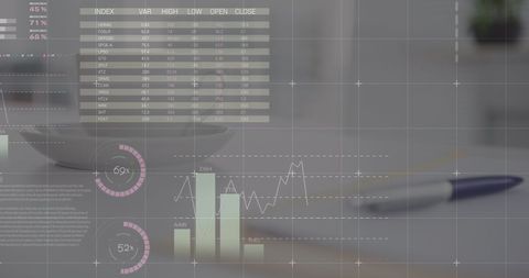Infographic Interface and Business Desk Elements Mixed - Download Free Stock Images Pikwizard.com