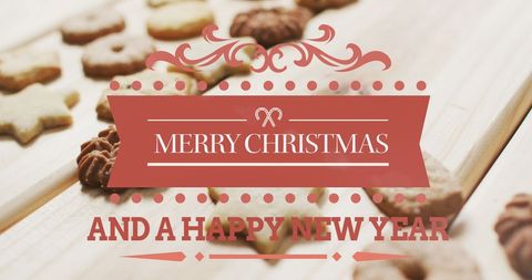 Festive Christmas Greeting with Holiday Cookies - Download Free Stock Images Pikwizard.com