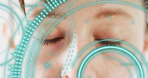 Digital Eye Scanning Interface with Futuristic Elements