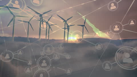 Renewable Energy Networking Concept Featuring Wind Turbines