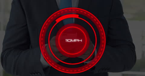 Futuristic Speed Monitoring Concept with Businessman